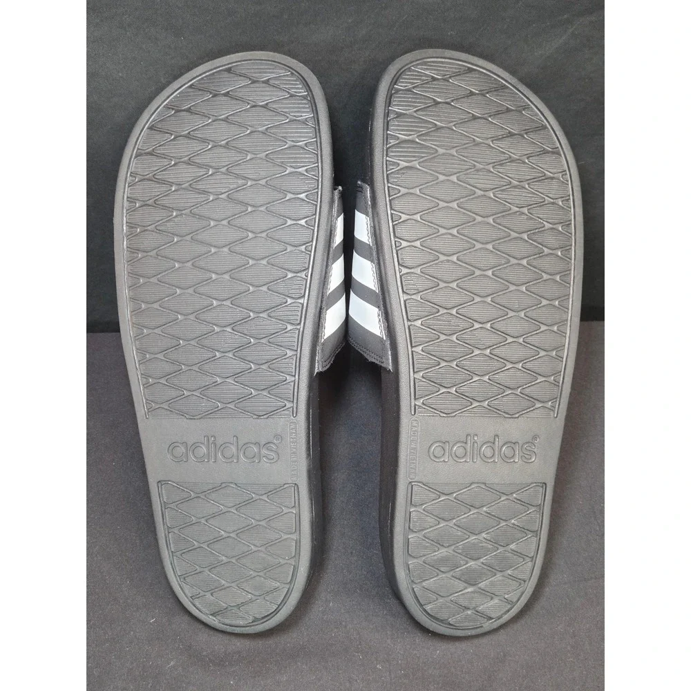 Adidas Adilette Shower Slides Mens‎ 8 Black White Athletic Sandals JS4313
